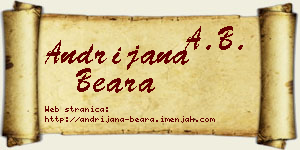 Andrijana Beara vizit kartica